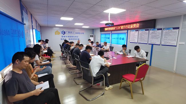 分公司黨支部書(shū)記、副總經(jīng)理胡海云深入牛灣島項目宣貫《“三力”提升行動(dòng)》。黃修書(shū) 攝修圖）.jpg